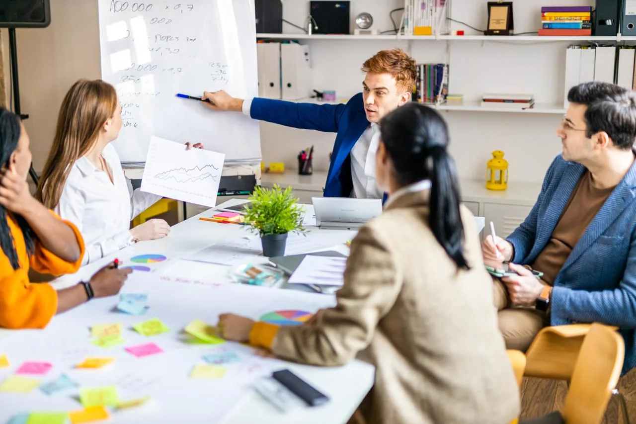 Representative team translating business requirements into a plan